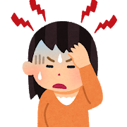 頭痛のする女性