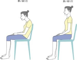 浅い座りになる猫背